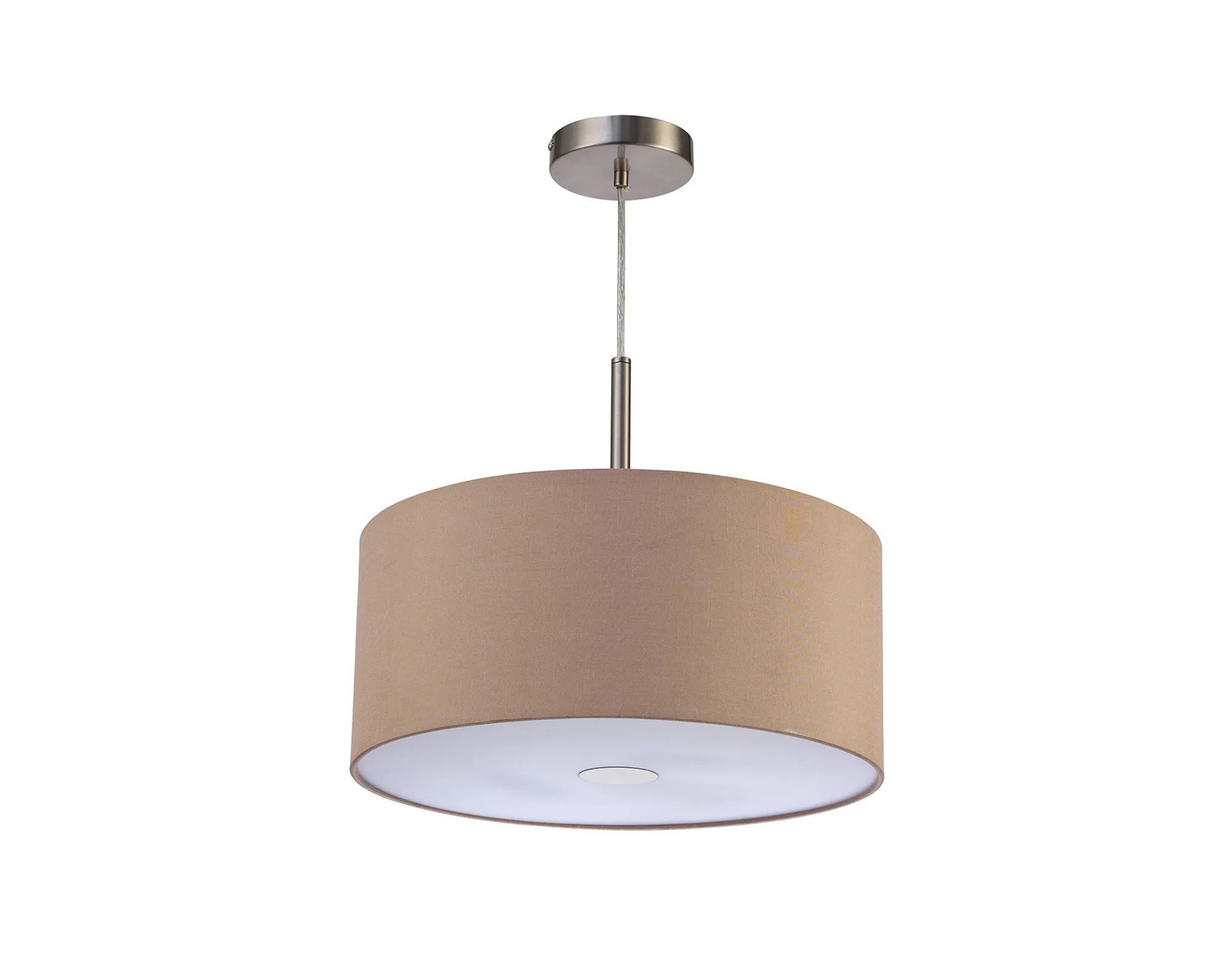 Baymont 40cm 3 Light Pendant Satin Nickel, Antique Gold/Ruby, Frosted Diffuser DK0444  Deco Baymont SN AG